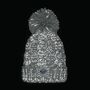 Silver Grey Cable Reflective Super Bobble Hat, thumbnail 3 of 5