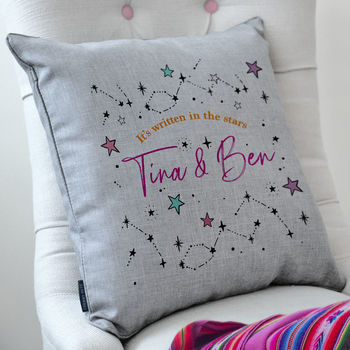 Personalised Written In The Stars Couple's Cushion, 4 of 4