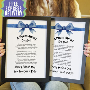 Personalised Print Gift For Fathers Day Poem, 2 of 5