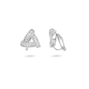 Crystal Triangle Clip On Earrings, 2 of 4