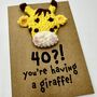 Personalised Age Giraffe Crochet Birthday Card Handmade, thumbnail 6 of 11