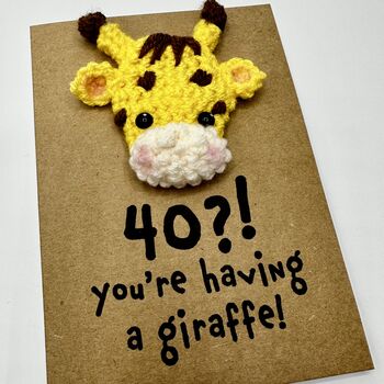 Personalised Age Giraffe Crochet Birthday Card Handmade, 6 of 11