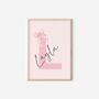 Girls Personalised Bow Themed Print Set Of Three For Nursery Or Bedroom, thumbnail 2 of 5