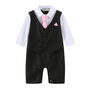 Baby Boy's All In One Outfit With Tie And Handkerchief, thumbnail 3 of 5