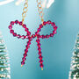 Hot Pink Crystal Bow Tree Decoration, thumbnail 2 of 4