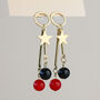 Gold Star And Beads Dangle Earrings, thumbnail 1 of 3