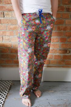 Men's Pyjama Bottoms Floral Disco, 2 of 4
