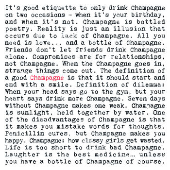 Champagne Quotes Print, Congratulations Gift, 3 of 7