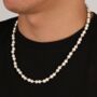 Shell Pearl Necklace Steel Bead Chain For Men, thumbnail 9 of 11