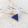 Triangle Lapis Lazuli Gemstone Necklace, Gold Plated, thumbnail 6 of 9