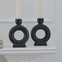 Black Ceramic Candle Holders, thumbnail 2 of 3