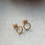 14k Gold Filled Circle Halo Ear Stud Earrings, thumbnail 7 of 9