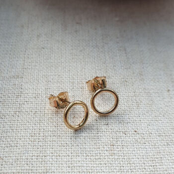 14k Gold Filled Circle Halo Ear Stud Earrings, 7 of 9