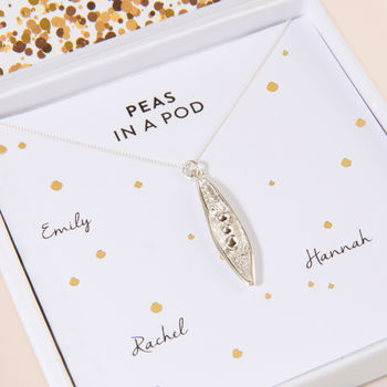 Personalised Peas In A Pod Necklace In Sterling Silver, 2 of 5