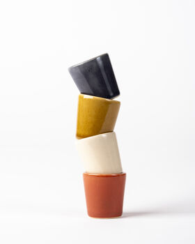 Handmade Creamy White Ceramic Shot 'Glass', 2 of 6