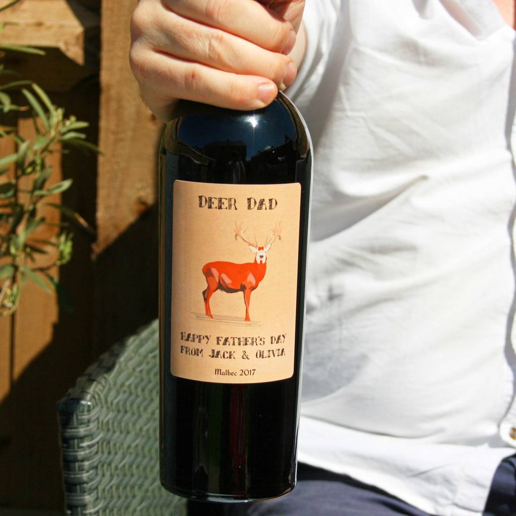 Personalised Red Wine With Stag Label By Bottle Bazaar