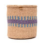 Huduma: Purple And Blue Stripe Woven Storage Basket, thumbnail 4 of 9