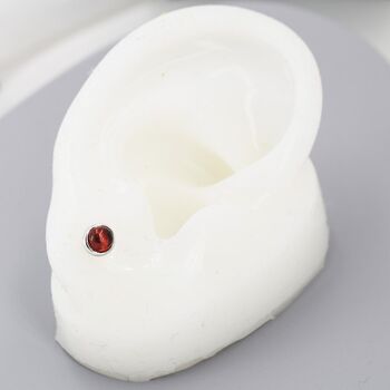 Natural Garnet Stud Earrings In Sterling Silver, 12 of 12