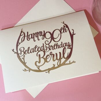Personalised Belated Birthday Card, 7 of 8