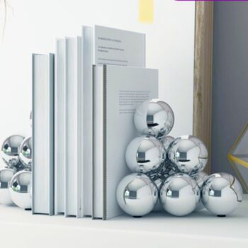 Single Book End Polished Stainless Steel With 10 Balls, 2 of 3