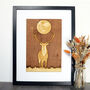 Framed Woodcut Of A Stag Under The Moon, thumbnail 4 of 7