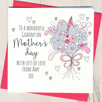 Personalised Glittery Grandma Mother's Day Card, 3 of 3