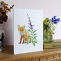 Fox And Foxglove Any Occasion Greetings Card, thumbnail 5 of 6
