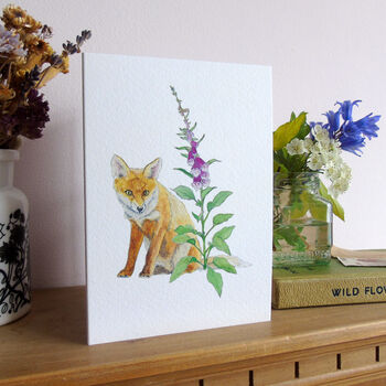 Fox And Foxglove Any Occasion Greetings Card, 5 of 6