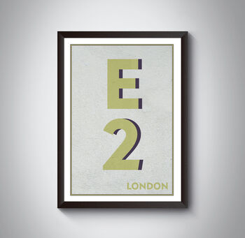 E2 Tower Hamlets, Whitechapel London Postcode Print, 7 of 10