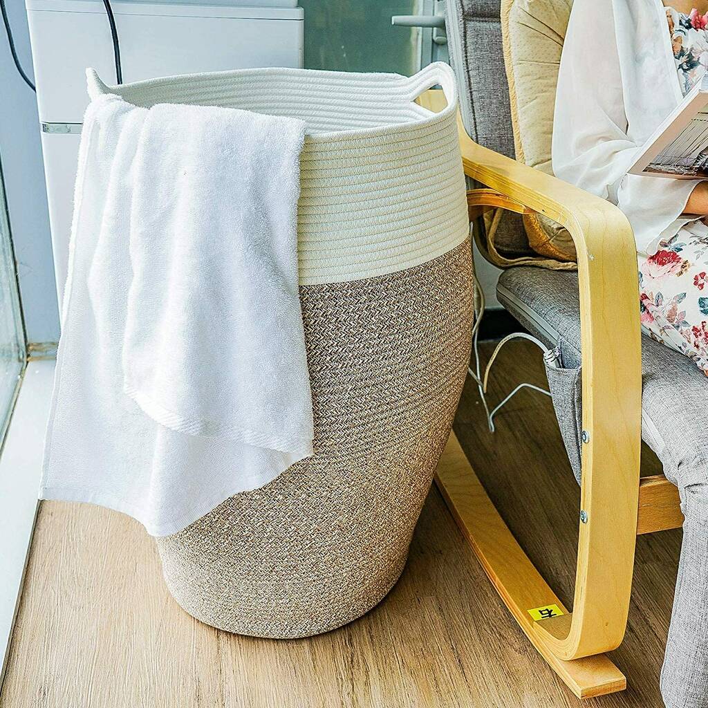 Modern Laundry Cotton Rope Hamper Large Storage Basket By Momentum