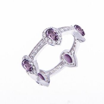 Amethyst Pear Drop 925 Sterling Silver Stacking Ring, 3 of 5
