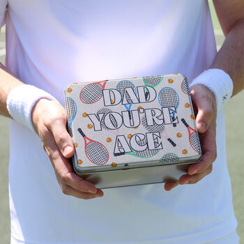 Personalised Wristband And Balls Tennis Tin Gift For Dad, 5 of 9