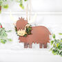 Christmas Tree Highland Cow Coo With Horns Decoration, thumbnail 1 of 3