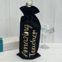 Personalised Thank You Teacher Canvas Bottle Bags, thumbnail 3 of 3