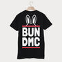 Bun Dmc Hip Hop Bunny Black Organic Slogan T Shirt, thumbnail 2 of 2