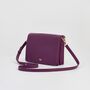 Floral Engravings Plum Crossbody Handbag, thumbnail 3 of 8