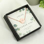 Engraved Rose Gold Tone Necklace In Botanical Gift Box, thumbnail 2 of 6