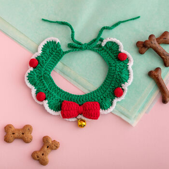 Crocheted Christmas Pet Collar, 3 of 4