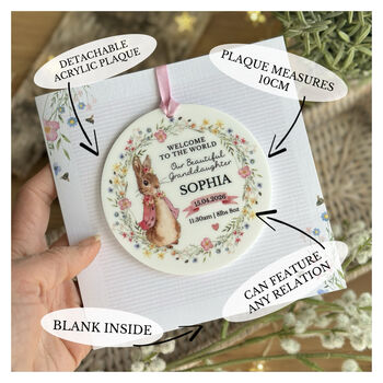 New Baby Rabbit Personalised Card, Any Relation, 3 of 3