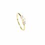 Pearl Triology Ring, Rose, Gold Vermeil On 925 Silver, thumbnail 5 of 8