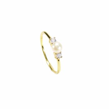 Pearl Triology Ring, Rose, Gold Vermeil On 925 Silver, 5 of 8