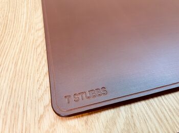 Personalised Leather Mouse Mat, Conker Brown, 2 of 12