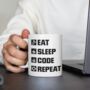 Eat Sleep Code Repeat Mug Coding Gift, thumbnail 1 of 2