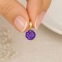 Personalised 9ct Yellow Gold Amethyst Pendant Necklace: February Birthstone Gift – 5mm, thumbnail 1 of 12