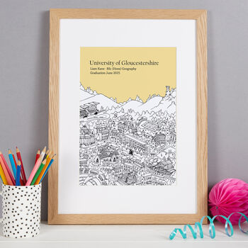 Personalised University Of Gloucestershire Graduation Gift Print, 5 of 8
