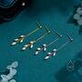 Sterling Silver Tiny Oval Pearl Long Dangle Earrings, thumbnail 12 of 12