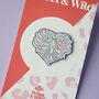 Heart Skeleton Ribcage Enamel Pin Badge, thumbnail 1 of 3