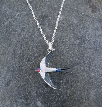 Swallow Bird Pendant Animal Necklace, 3 of 5