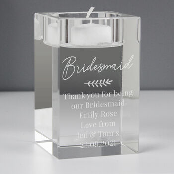 Personalised Leaf Glass Tea Light Holder, 8 of 8