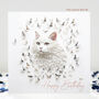 Butterflies White Cat Birthday Card, thumbnail 1 of 12